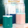 Humidifiers USB Portable Air Humidifier 2000ml Home Double Spray Port Oil Aromatherapy Humificador Cool Mist Maker Fogger perfume