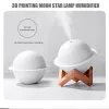 Luftfuktare luft luftfuktare largecapacity 3D Moon Electric Arom Diffusor med LED -ljus lindring trötthet för vänner Familjer Relatives gåvor