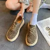 Casual Shoes Women's Autumn Fashion Leopard Print Lace-Up Lightweight Non-Slip Sneakers Bekväma mjuka ensamkvinnor