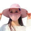 Berets Summer Sun Hat Face Neck UV Protection Protective Cover Ear Flap Women Hats Outdoor Fishing Hunting Hiking Leisure
