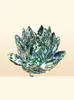 80 mm Quartz Crystal Lotus Flower Crafts Glass Paper Paper Fengsui Ornements Figurines Home Wedding Party Decor Cadeaux Souvenir New5979219