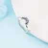 Clusterringe 925 Sterling Silber Himmlisch blaues glitzernder Mond für Frauen Ehering Original Schmuck DIY Geschenke Bague Femme