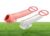Reutilisable Pinis Sleeve Extender Delay Ejaculation Double Houngs Rings Reniste Rague de bite Dildo Sex Toys pour Men6341764