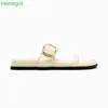 Slippers 2024 Été extérieur Open Strap Strap Buckle Beach Casual Sandals Plateforme Black / White Fashion Femmes Femmes