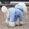 Abbigliamento per cani Reflective PET POIRCOAT a quattro zampe per orsacchiotto all'aperto con cappuccio poncho impermeabile universale per tutte le stagioni