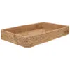 Plates Decorate Bread Basket Rectangle Rattan Tray Hand Woven Serving Decorations Rectangular