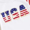 Giyim setleri 4 Temmuz Toddler Boy Kıyafetleri ABD Amerikan Nakış T-Shirts Star Stripe Şort Bağımsızlık Günü Giysileri