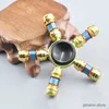 Decompression Toy Colorful Metal Fidget Hand Spinner Finger Focus Toy Adult Rainbow Zinc Alloy Ninja Shuriken Sharingan Toys for Adult Bearing Toy