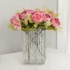 Fleurs décoratives simulation de péonie blanche violette bouquet de soie fausse plantes vertes artificielles décoration de mariage pivoines pastorales fleur