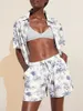 Women's Tracksuits Women Two Piece Beach Outfits Summer Linen Short Sets Y2K Bohemian Loose Shorts Set Vacation Party Suit Holiday Matching