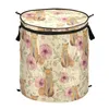 Bolsas de lavanderia cesta de organizações florais Casquete sujo Bin dobrável dobragem de grande capacidade Toys Bucket à prova d'água
