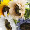 Fiori decorativi 6 pezzi Decorazioni per matrimoni Adorni fiore composizioni artificiali finti seta di seta di seta steli