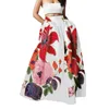 Stijlvolle grote bloemen bedrukte vrouwen rokken elegante hoge taille aline lange maxi rok 2024 casual los strand feestvakantie 240403