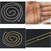 Chains New Hip Hop 18K Gold Plated Stainless Steel M Twisted Rope Chain Womens Choker Necklace For Men Hiphop Jewelry Gift Wholesale D Dhz0M