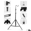 Lanternes portables 2m Stand de lumière pliant Tripod Tripod Tripod Aluminium léger Aluminium Posteur de lampe extérieure Accessoires de came d'extérieur 240 Dhyqn