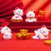 Cartoon Lucky Cat Doll 3D Miniature Diy Car ornamentos da fortuna Cats Micro paisagem Decoração de jardim de fadas