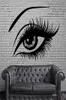 Big Eye Lashes Vinly Wall Stickers Sexiga vackra kvinnliga ögonvägg Dekalinredning Hemvägg Mural Hem Design Art Sticker6721056