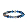 Bärade naturliga vulkaniska stenarmband 8mm kvinnor strängar colorf 7 chakra yoga nce pärlor buddha bön elastisk armband mode män j dhzlr