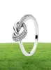 Yeni Marka 100 925 STERLING Gümüş Düğümlü Kalp Yüzük Kadınlar için Düğün Nişan Yüzükleri Moda Takı Aksesuarları99269392423700