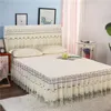 Zestawy pościeli 35 2024 Nueva funta de almohada falda cama kolor slido sbanas cubrecama enjaje estilo prinresa