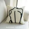 Nordic Ins Stil İşlemeli Yastık Kılıfı Kapak Ekose Oturma Odası Yastık Yatak Başucu Homestay Dekoratif Yastık