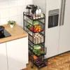 Magazynowanie kuchenne wielofunkcyjne metalowe koszyki warzywowe 3-5 poziomów Półka użyteczności organizator wózka wózka