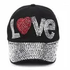 Ball Caps Fashion Denim Vintage Baseball Goede kwaliteit Rhinestone Cap Hip Hop Love Letter Snapback -hoeden voor mannen en vrouwen