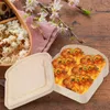 Plates 2 Pcs Sandwich Box Sealed Containers Holder Case Square Small Snack Kids Little Lids Microwave Safe Child Big