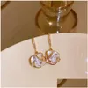 Chandelier en pendaison de chandelier Nouveau français Gentle Camellia 14K Boucles d'oreilles en or jaune pour femmes Design unique accessoires quotidiens de mode personnalisés P DHFML