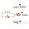 Link Bracelets Rose Flower Urn Bracelet For Ashes Women Cremation Jewelry Adjustable Memorial Keepsake