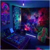 Objetos decorativos Figuras Escent Tapestry UV Psicodélico Muro de hongo Hippie Room Aesthetics 230727 Drop entrega de ga de ga Dhlbf