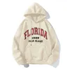 Women's Hoodies Sweatshirts Florida Print American Retro Hoodies Men 90s Y2K Vintage Overized Sweatshirt Autumn Hip Hop Streetwear Loose Pullover Top 240413