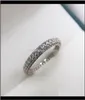 Drop -Lieferung 2021 Eternity Promise Ring 925 Sier Micro Pave 5A Zircon CZ Verlobungszeit Ringe für Frauen Schmuck 4lynh2472975