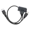 Cables Wholesale USB to SATA 7+15 Pin Adapter Cable 22 Pin For 2.5" HDD Hard Disk Drive With USB Power Cable for Raspberry Pi 3