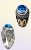 1 PCS Big Sheep Goat Chifre Ring Ring Blue Crystal Stone Pentagrama Invertido para Mulheres Homens Micro -Punk Animal Hip Hop Jewelry4757411