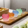 Şarap Gözlükleri Yaratıcı Renkli Çiçek Kupa Cam Kupa Kristal Çay Çaynası Küçük Ev İçecek Yazıları Japon Tarzı Tek Çay Tumbler