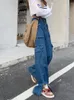 Jeans gambe gamba larghe donne in stile safari fluit full full full full giapponese ad alta vita inverno streetwear dolce per il tempo libero