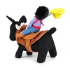 Vêtements pour chiens costume de animal de compagnie cowboy nouveauté costume de chat pour chiens pour chiens chevauchant des vêtements de vêtements pour animaux de compagnie 3 8