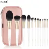 Shadow Fjer 11pcs Luxury Makeup Brush Set Professional Pearl White Foundation Correcteur Flacaradow Blush Mélangez Brush Brush Maquillaje