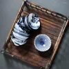 Tea Trays Ceramic Cup 50 ml Drink Ceremony Accessories Blue and White Porcelain Hat Set