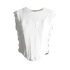 Camisetas femininas vgh em emagrecimento sólido fivela de metal casual curto para mulheres redondo pescoço com manga minimalista de camisa skinny fêmea fêmea feminina