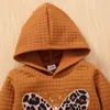 Clothing Sets Autumn Girls' Style Hooded Quilted Plaid Butterfly Embroidered Sweater Leopard Print Pants Suit Soft Kids Fashion