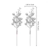 Fleurs décoratives 10pcs tiges de baies artificielles fausse branche pour les décorations de couronne d'arbre de Noël