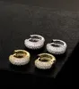 New Fashion Women Mens Earrings Hip Hop Diamond Hoops Earings Iced Out Bling CZ Rock Punk Round Wedding Gift5909798