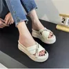 Slippers Ciciyang Wedges Platform Women Fashion Wear 2024 Summer Ladies Muffin Sandalen en 7 cm hoge hak