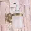 Liquid Soap Dispenser Kitchen Bathroom Hardware Accessories Antique Brass Wall Mount Scrub Glass Dba262