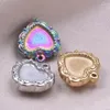 Charmes WZNB 5PCS Solide Half Hearts Geométrie Pendentif en acier inoxydable pour les bijoux Collier de boucle d'oreille fait à la main ACCESSOIRES DIY