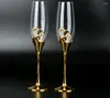 Kieliszki do wina 2PC/zestaw kryształowy szampan szampan toasting flety puchar pij kubek impreza