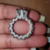 Cluster Rings Vintage Пара Обещание Кольцо 925 Серебряное серебро биджо 10 мм обручальное обручальное кольцо для женщин мужские ювелирные изделия подарок