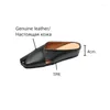 Slippers Summer Women Shoes Genuine Leather For Cover Toe Wedges Concise Cross-tied Square Sandals